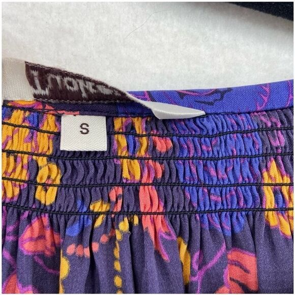 Tucker Women's Half Sleeve Silk Button Up Shirt Dress Purple Paisley Floral - Picture 4 of 10